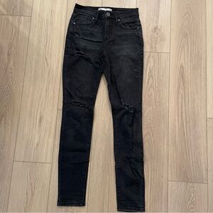 Women's Black Distressed Jeans